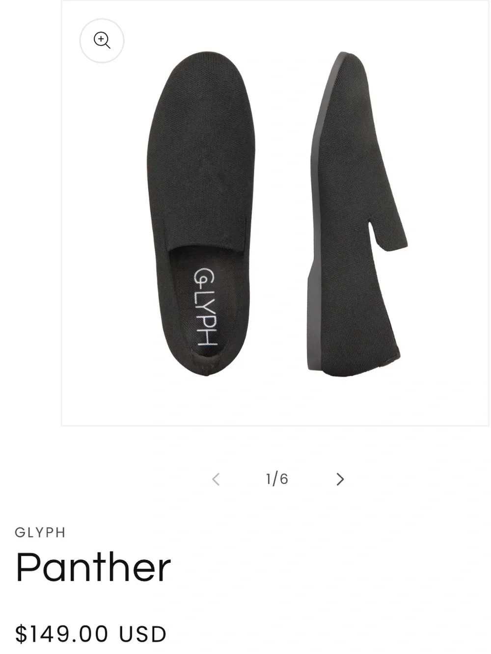 GLYPH Panther black knit Slip On loafers Casual Shoes 12